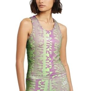Women’s Nike Air Dri-Fit Lavender & Pistachio Lime Running Tank | Size Large